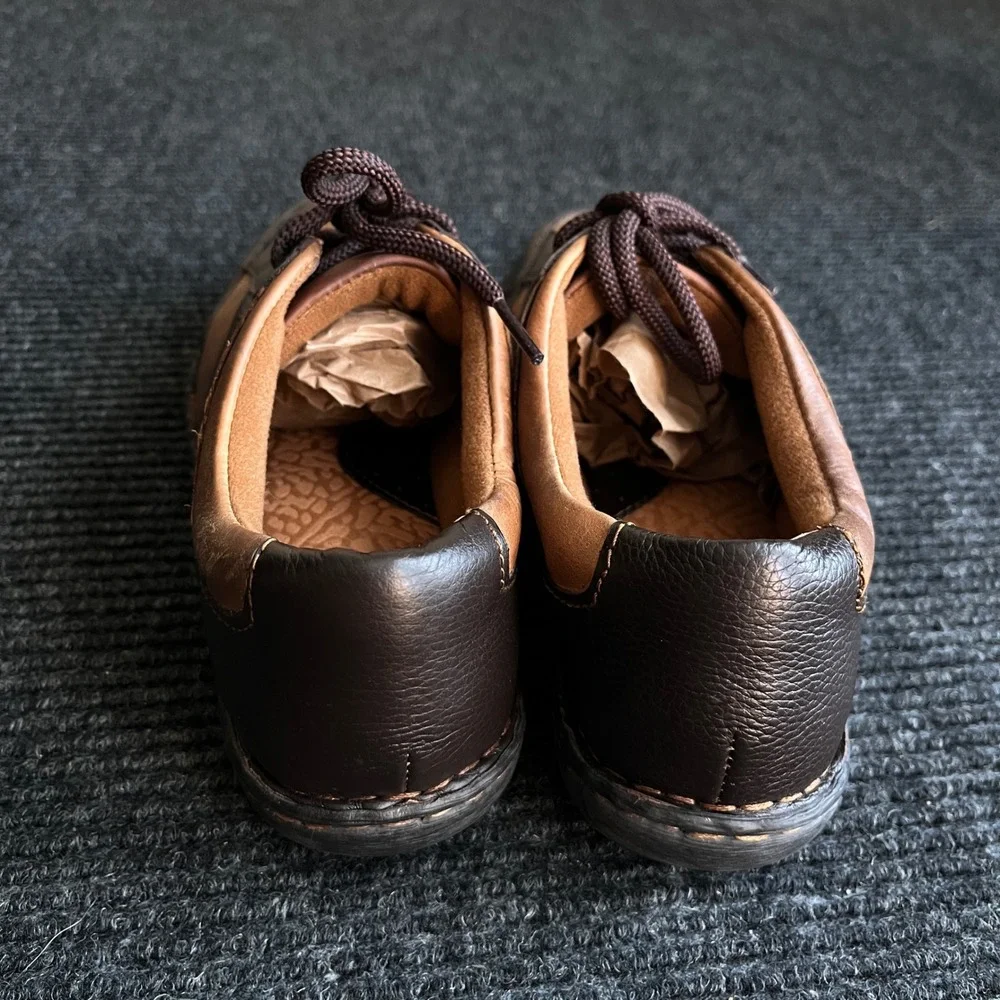 b.o.c. Born Concept womens 8 Brown Leather Two Tone Lace Up Oxford Shoes Casual